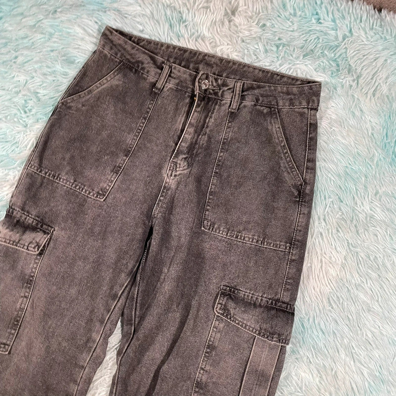 Grey Baggy Carho Jeans - 32W L32