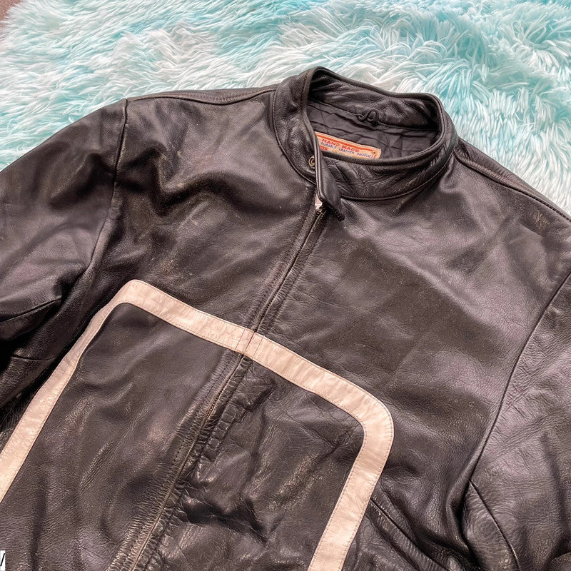 Vintage 90s Black Fuente Biker Jacket - Large