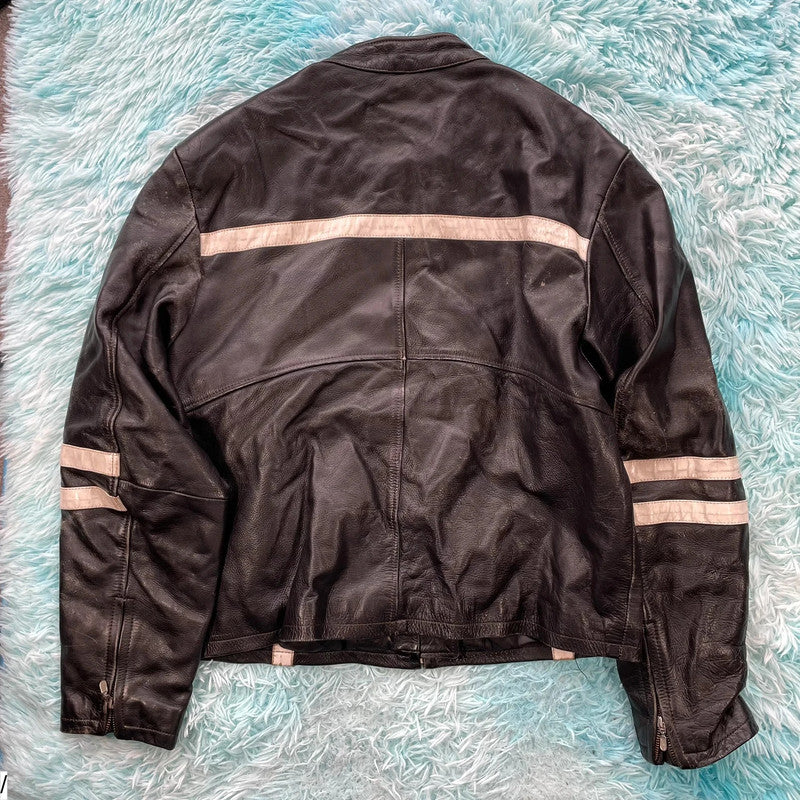 Vintage 90s Black Fuente Biker Jacket - Large