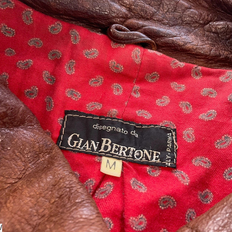 Vintage 90s Italian Leather Jacket Assymetric - Medium