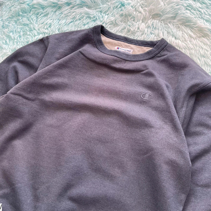 Vintage Navy Champion Plain Sweatshirt - Large