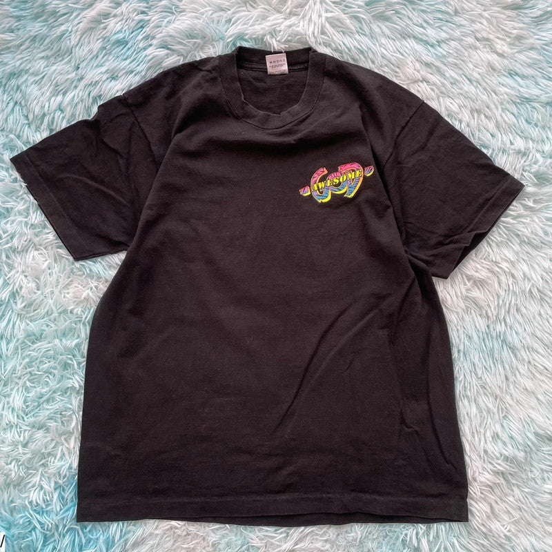 Vintage 90s Black Christian Graphic T Shirt - Large
