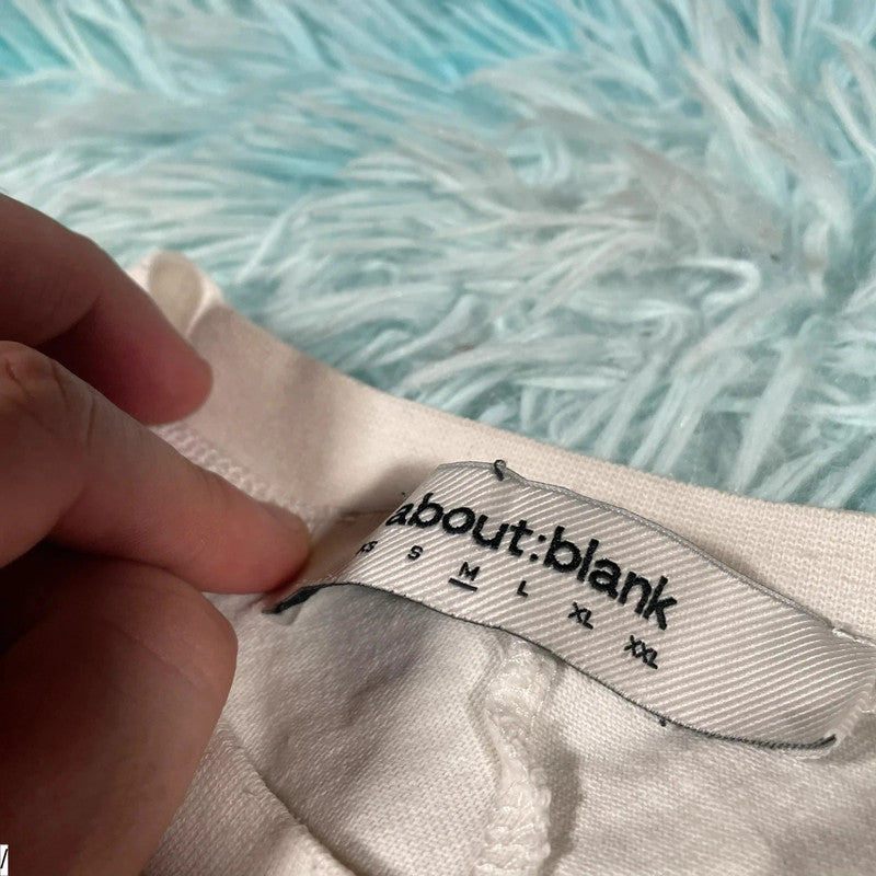 White about:blank Heavyweight T Shirt - Medium