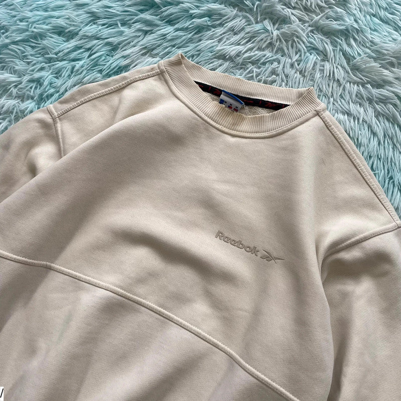 Vintage 90s Cream White Reebok Sweatshirt - Medium