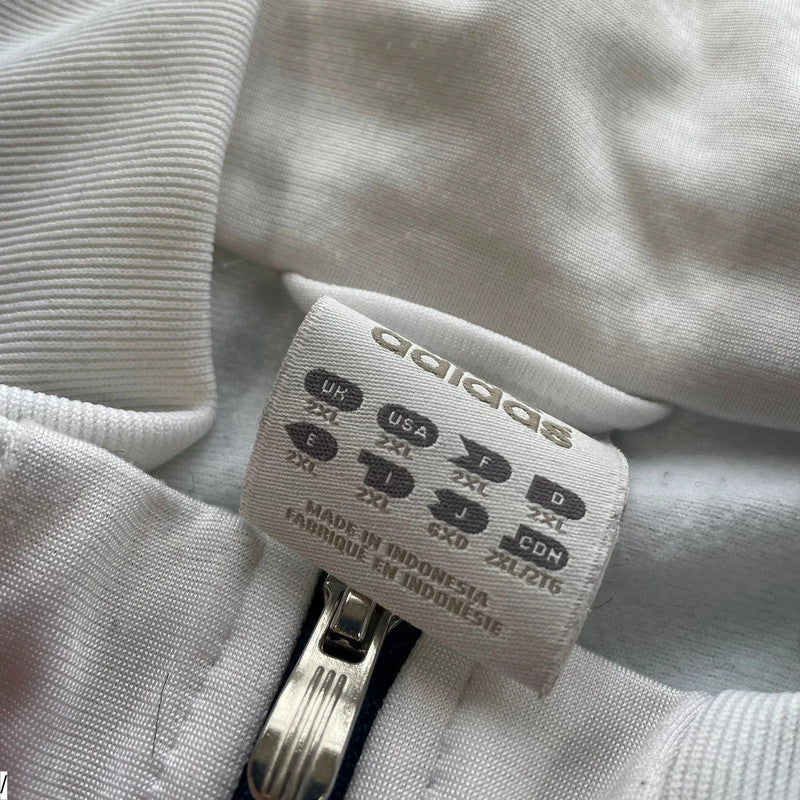 Vintage Y2K White & Blue Adidas Track Jacket - XXL