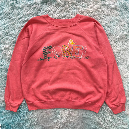 Vintage 80s Pink Golf Graphic Sweatshirt - Large