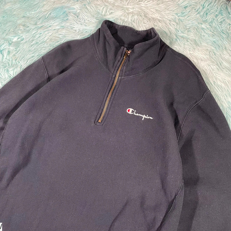 Black Champion 1/4 Zip Sweatshirt - XL