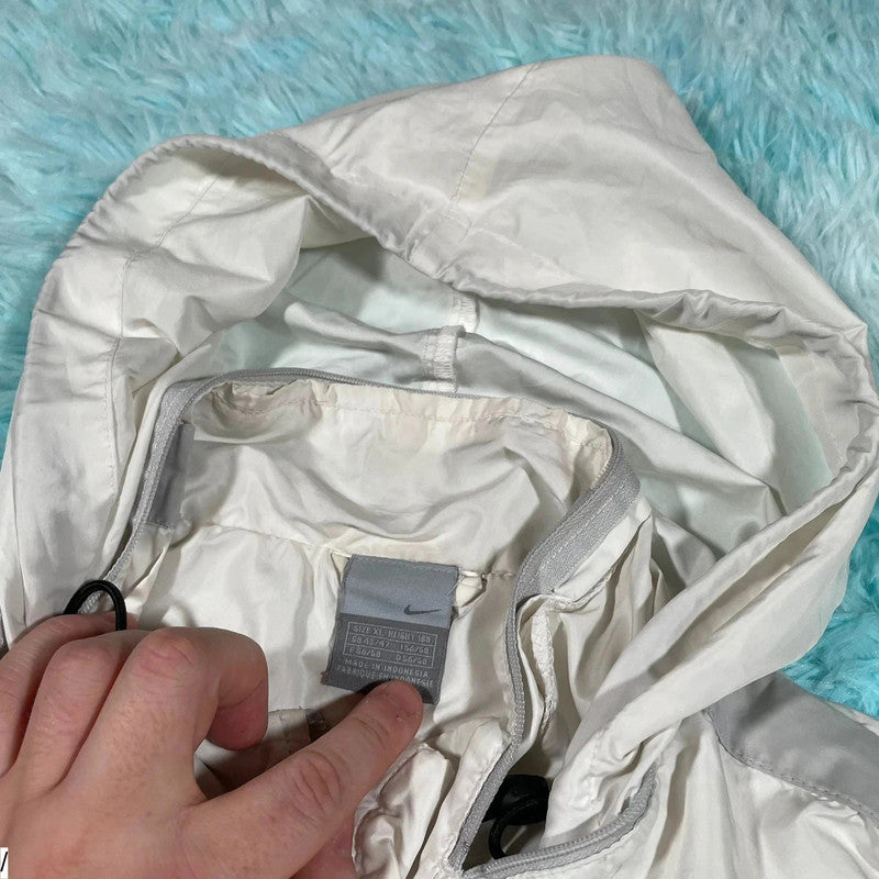 Vintage 00s Y2K White Nike Track Jacket - XL