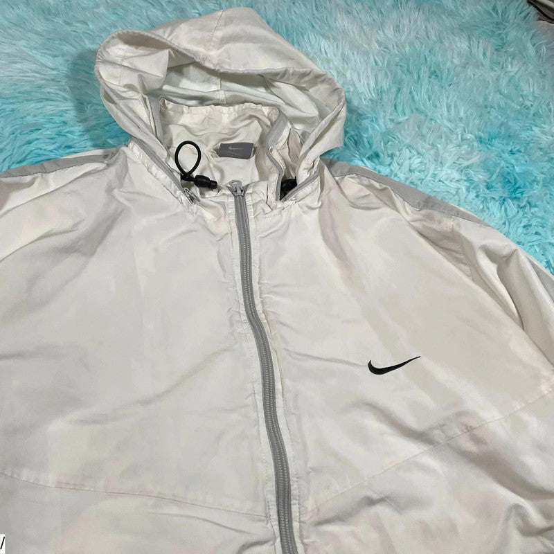 Vintage 00s Y2K White Nike Track Jacket - XL
