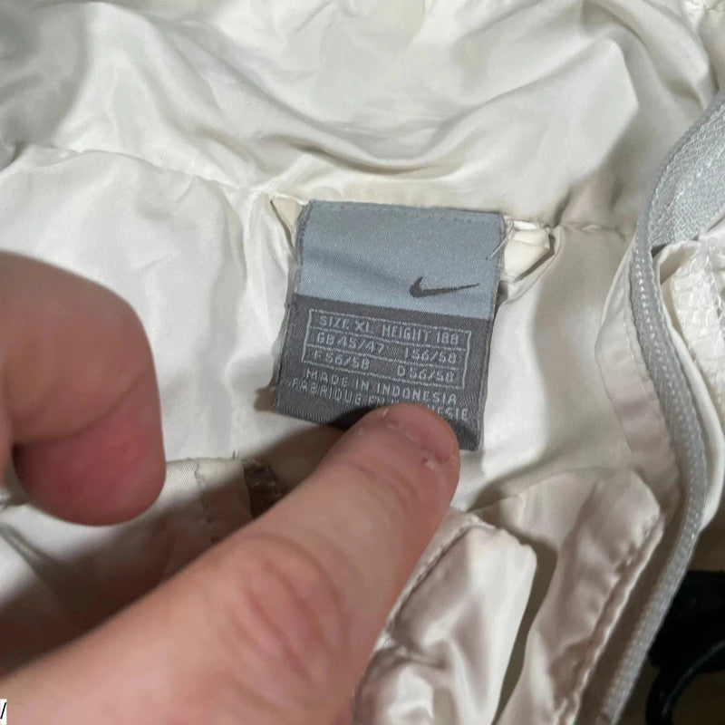 Vintage 00s Y2K White Nike Track Jacket - XL