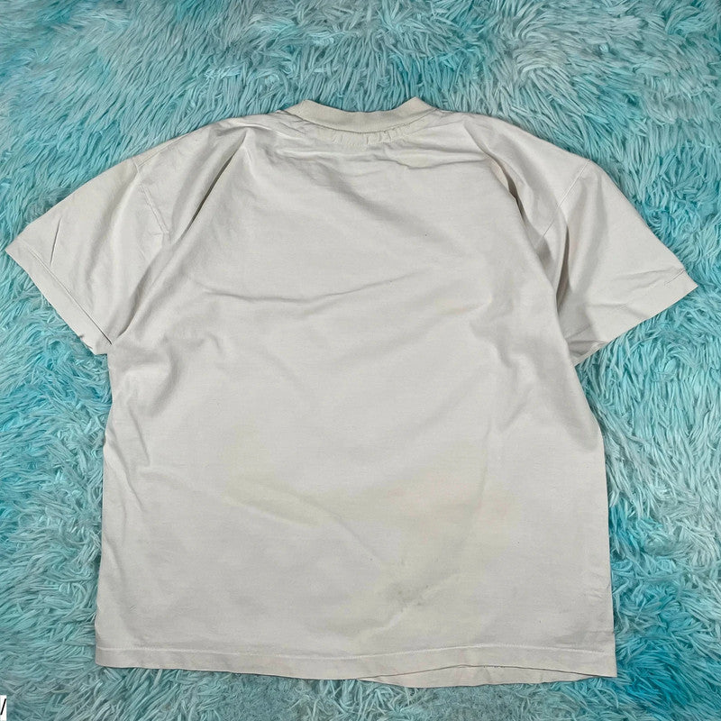 Vintage 70s White Hanes Blank T Shirt - Large