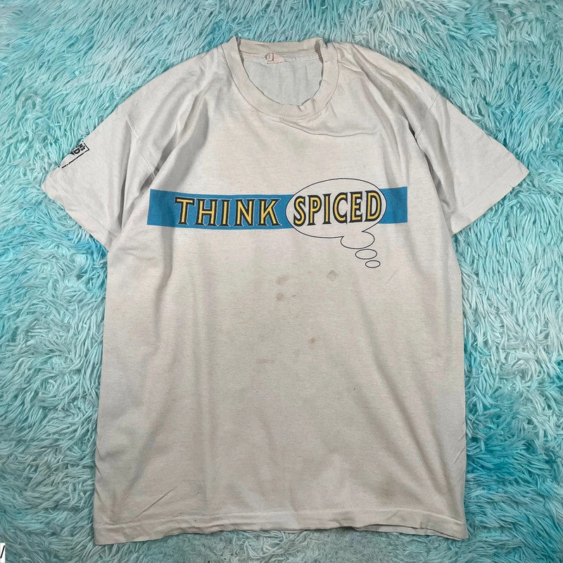 Vintage 80s White Morgans Rum Spiced Promo Graphic T Shirt - Large