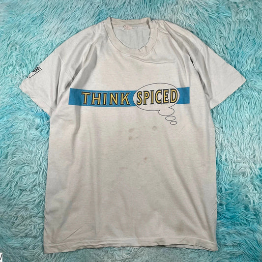 Vintage 80s White Morgans Rum Spiced Promo Graphic T Shirt - Large