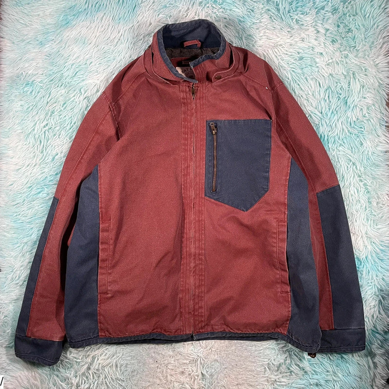 Vintage Red & Navy Fat Face Textile Jacket - XXL