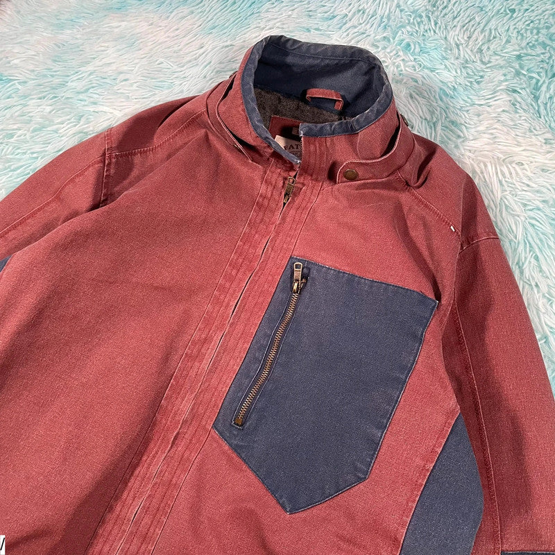 Vintage Red & Navy Fat Face Textile Jacket - XXL