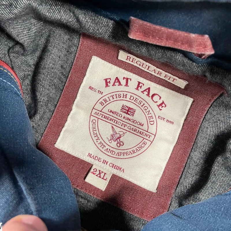 Vintage Red & Navy Fat Face Textile Jacket - XXL