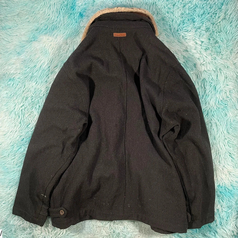 Vintage Black Marlboro Classic Wool Coat - XL