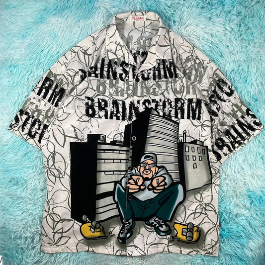 Vintage 90s Hip Hop Brainstorm Graphic Shirt - XL