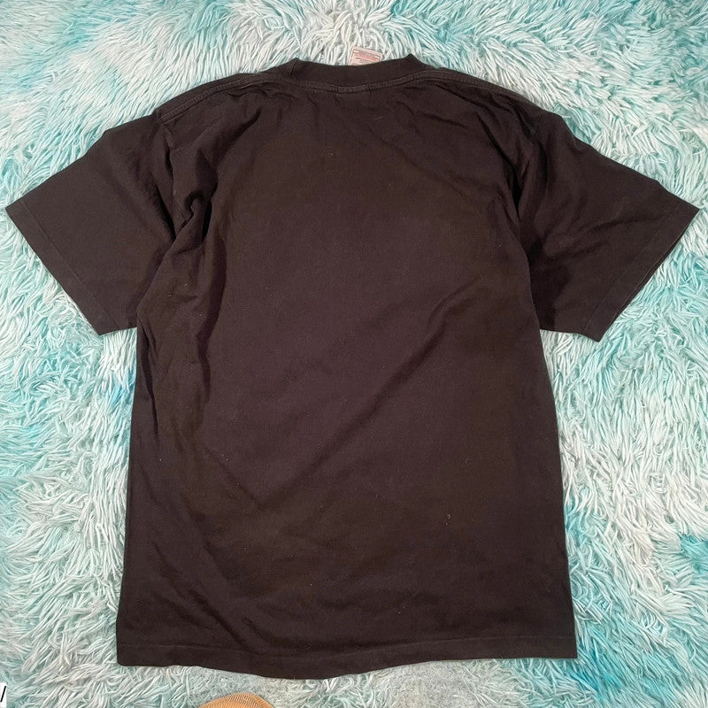 Vintage 90s Black Nike T Shirt Graphic Just Do it - Medium