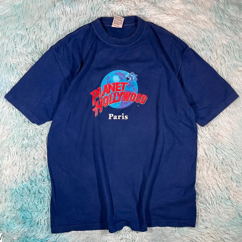 Vintage 90s Blue Plant Hollywood Graphic T Shirt - Large