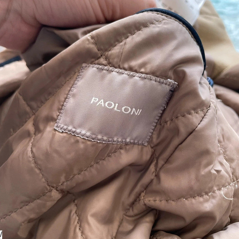 Beige Paoloni Wool Coat - 44”