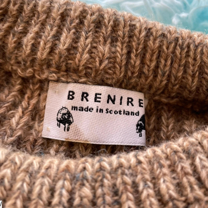 Vintage Beige Brenire Chunky Knit Wool Jumper - Medium