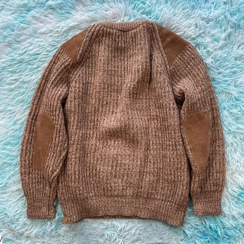 Vintage Beige Brenire Chunky Knit Wool Jumper - Medium