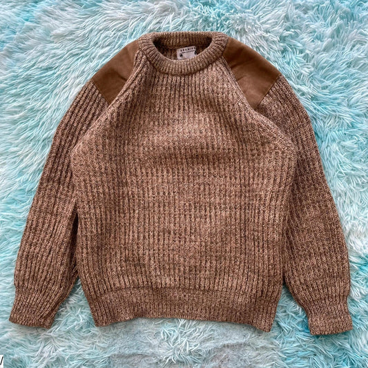 Vintage Beige Brenire Chunky Knit Wool Jumper - Medium