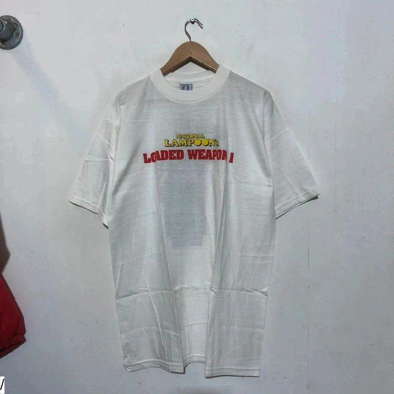 Vintage 90s White National Lampoon's Loaded Weapon Movie Promo T Shirt - XL
