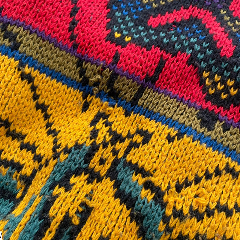 Vintage 90s Chunky Australian Knitted Jumper Crazy Pattern - XL