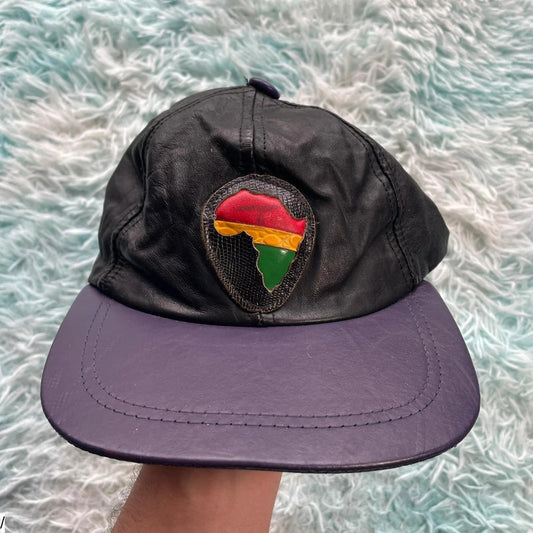 Vintage 90s Leather Africa Cap