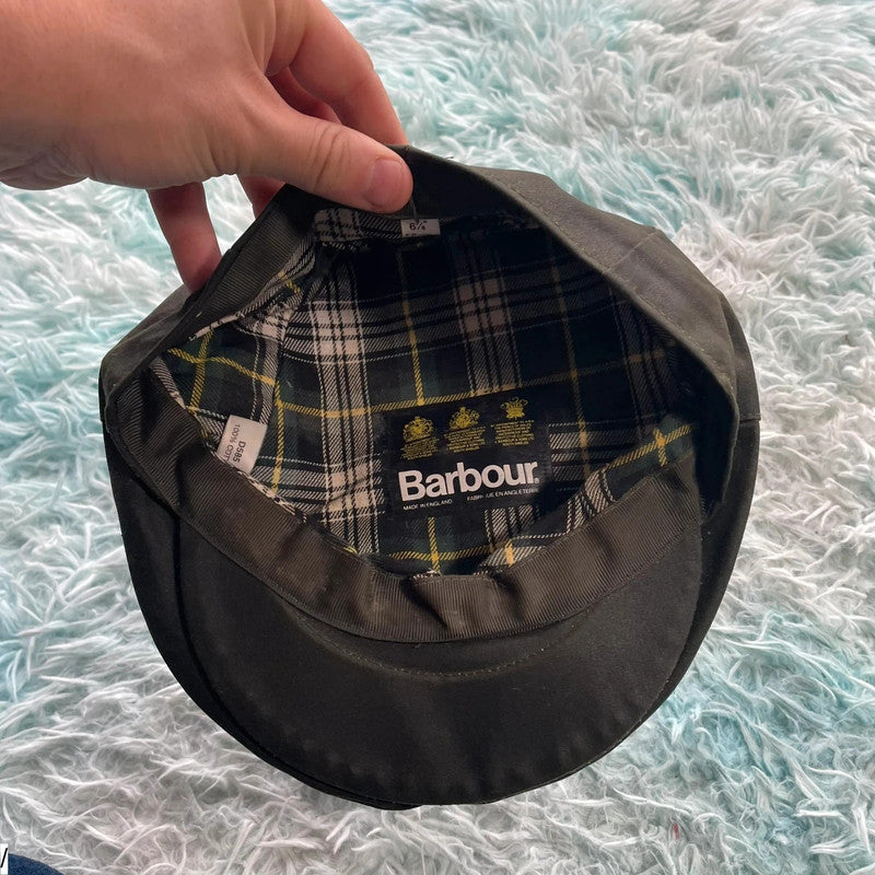 Green Barbour Flat Cap
