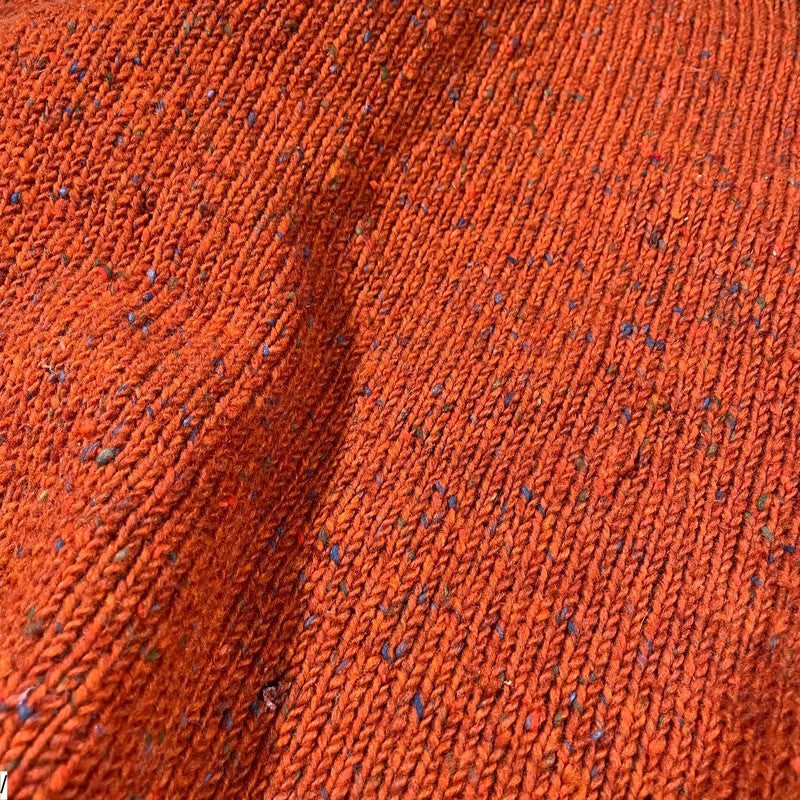 Vintage 90s Orange Irish Wool Knitted Jumper - Large