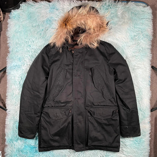 Black Hackett Arctic Parka Coat Jacket - Medium