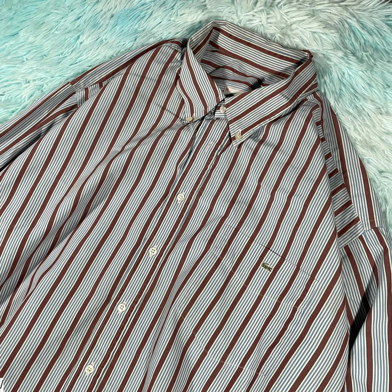 Vintage Lilac Striped Lacoste Shirt - XXL