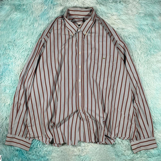 Vintage Lilac Striped Lacoste Shirt - XXL