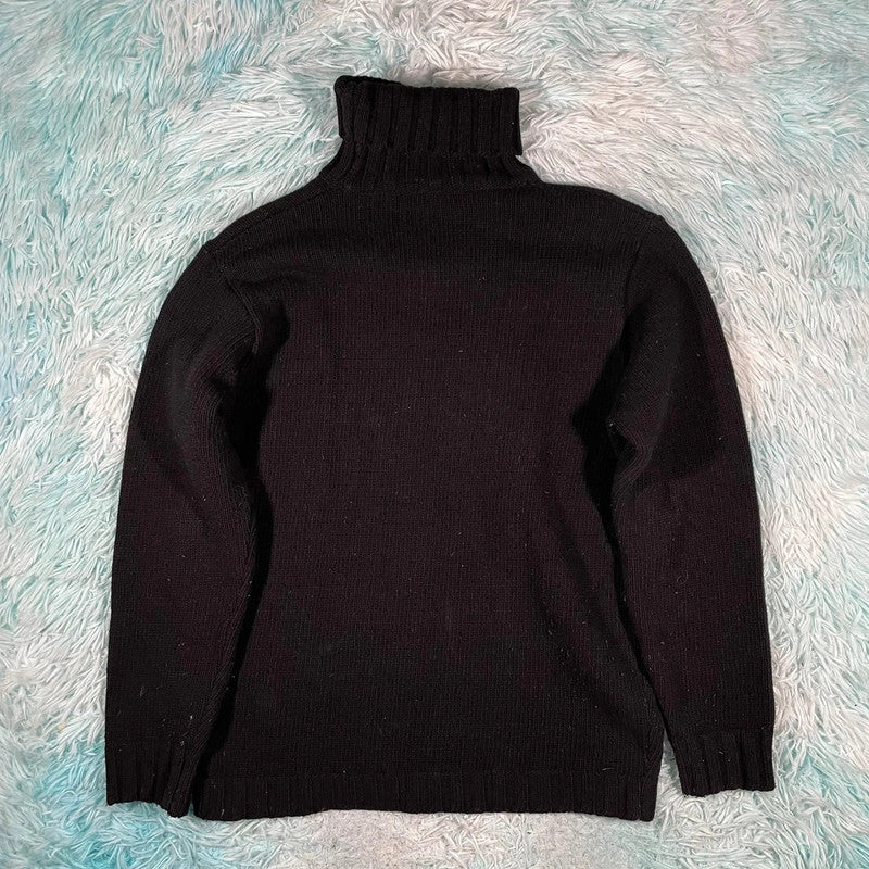 Vintage 90s Black Dolce & Gabbana Turtleneck Knitted Jumper - Small