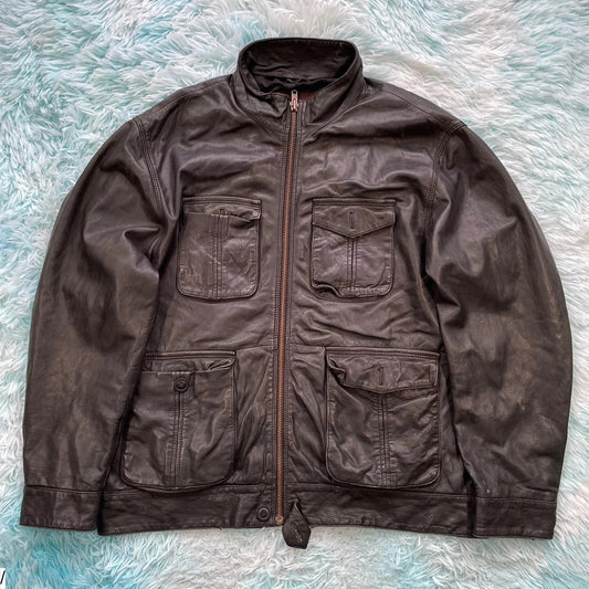 Black Monsoon Leather Jacket - XL