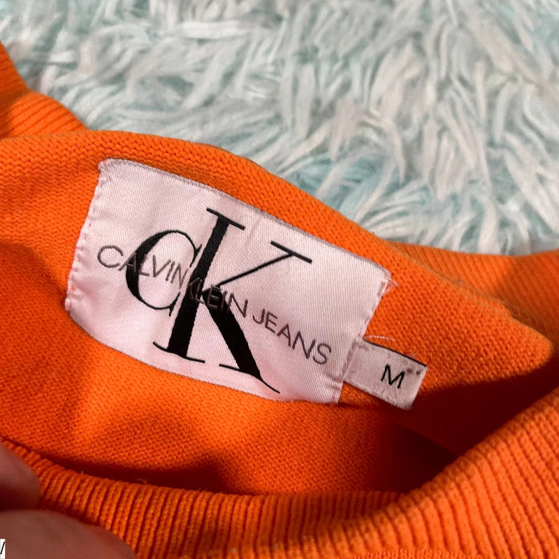Orange Calvin Klein Sweatshirt - Medium