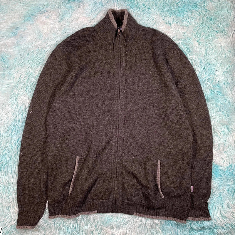 Dark Grey Patagonia Knitted Jumper Full Zip - XL