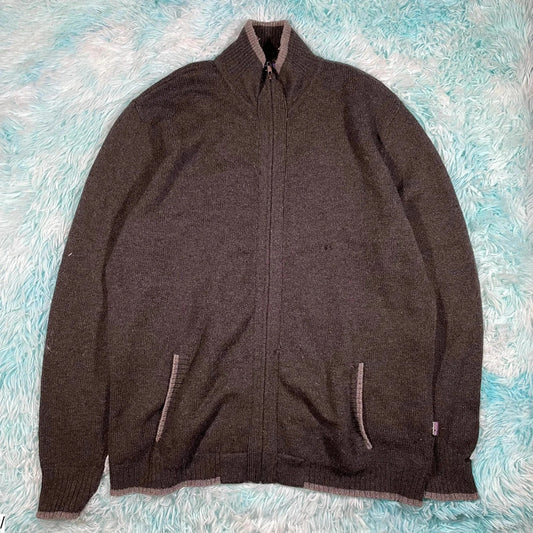 Dark Grey Patagonia Knitted Jumper Full Zip - XL