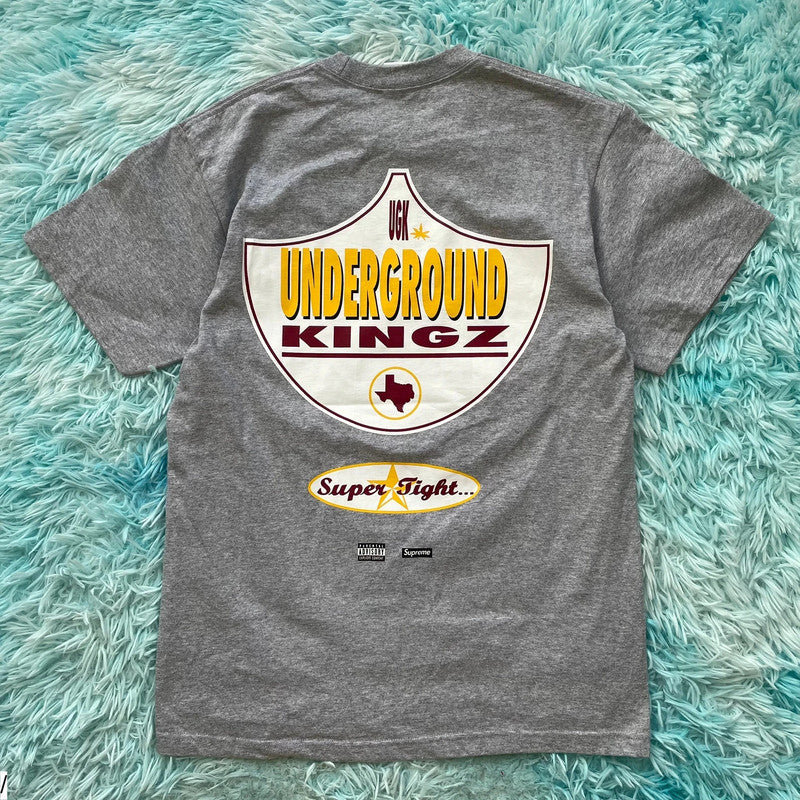 Grey Supreme UKZ Graphic T Shirt Underground Kingz - Small