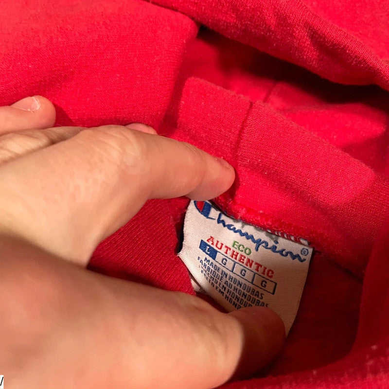 Red Champion Hoodie US College BACS - Large