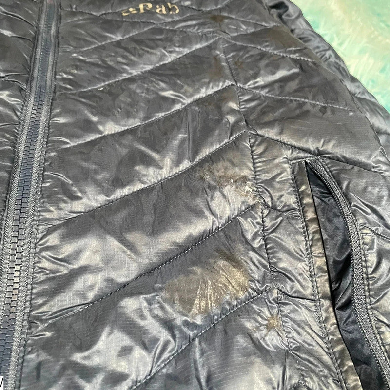 Navy Rab Puffer Jacket Microlight Pertex - Womens Small