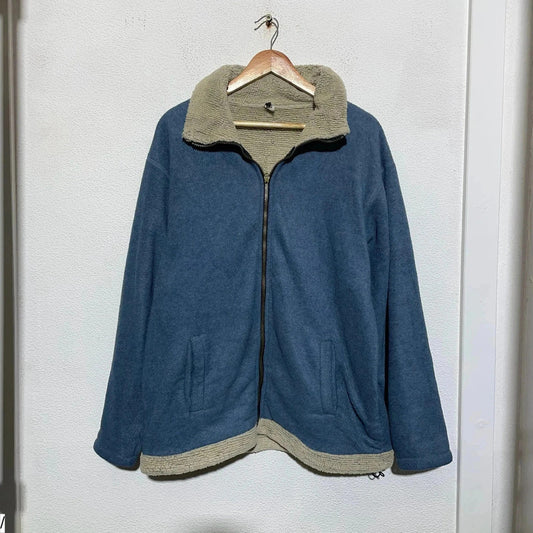Vintage Blue Sherpa Fleece Jumper - Medium