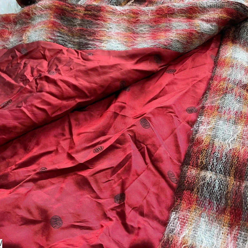 Vintage 90s Red Mohair Wool Blend Long Coat - Size 10