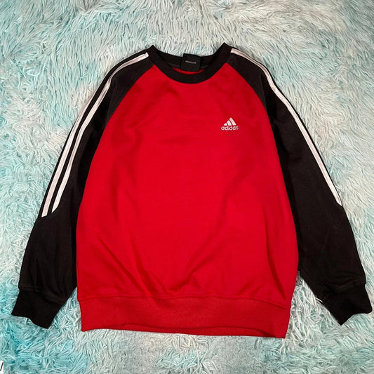 Vintage 00s Red & Black Adidas Sweatshirt - Medium