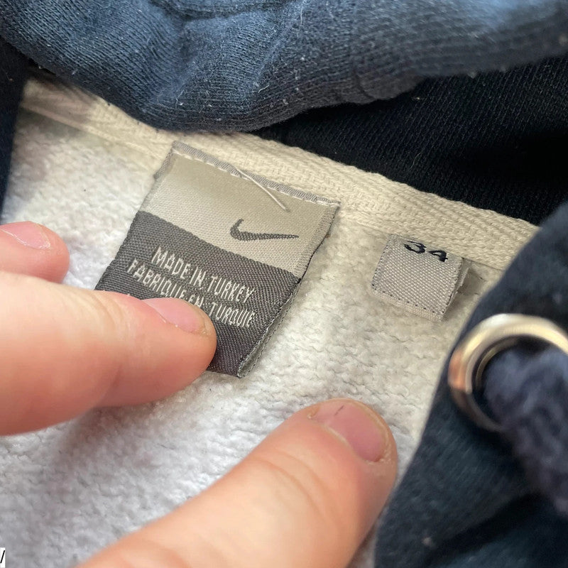 Vintage 90s Grey & Navy Nike Hoodie Full Zip - XS