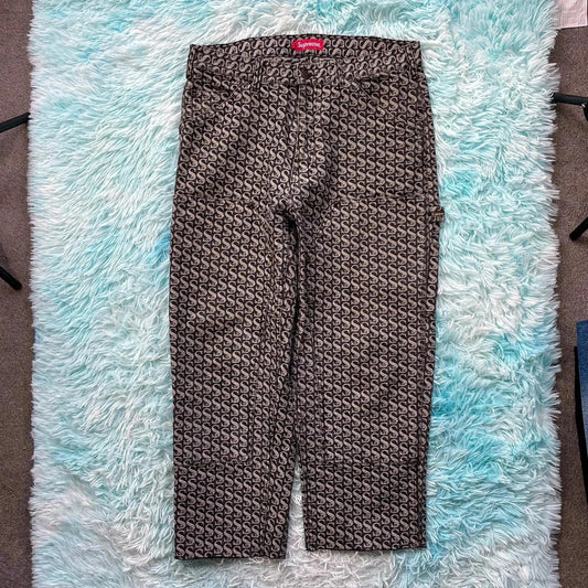 Grey Supreme Jacquard Jeans Double Knee - 34W