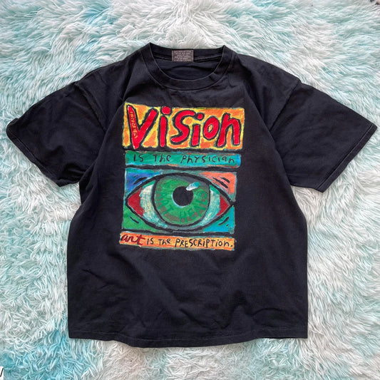 Vintage 90s Black Fred Babb Art Graphic T Shirt - XL